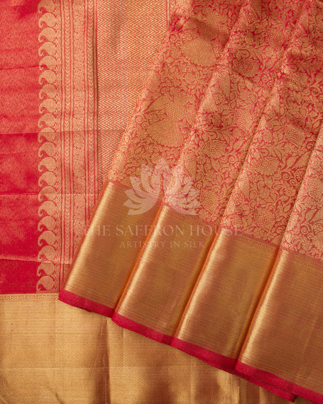 Red Pure Zari Kanchipuram Silk Saree - A22 - View 1