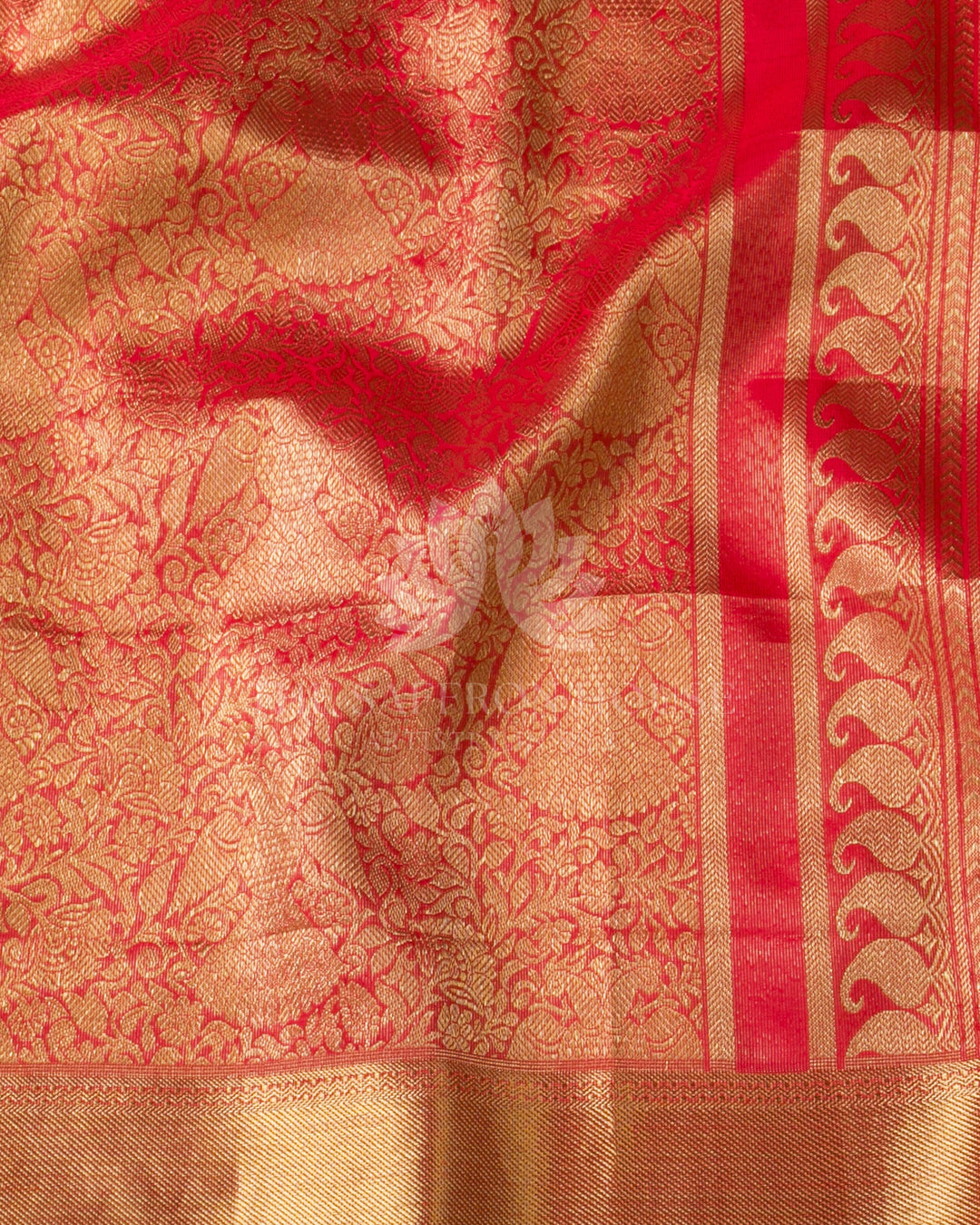 Red Pure Zari Kanchipuram Silk Saree - A22 - View 3